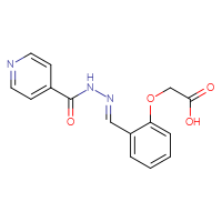 Chemical structure of 2-{2-[(E)-{[(pyridin-4-yl)formamido]imino}methyl]phenoxy}acetic acid - CSSB00102624612