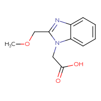 Chemical structure of 2-[2-(methoxymethyl)-1H-1,3-benzodiazol-1-yl]acetic acid - CSSB00011290985