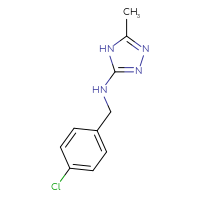 Chemical structure of N-[(4-chlorophenyl)methyl]-5-methyl-4H-1,2,4-triazol-3-amine - CSSB00010205268