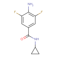 Chemical structure of 4-amino-N-cyclopropyl-3,5-difluorobenzamide - CSSB00011822646