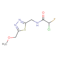 Chemical structure of 2-chloro-2-fluoro-N-{[5-(methoxymethyl)-1,3,4-thiadiazol-2-yl]methyl}acetamide - CSSB21332124643