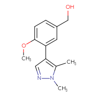 Chemical structure of [3-(1,5-dimethyl-1H-pyrazol-4-yl)-4-methoxyphenyl]methanol - CSSB01269711385