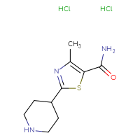 Chemical structure of 4-methyl-2-(piperidin-4-yl)-1,3-thiazole-5-carboxamide dihydrochloride - CSSB00133013777