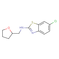 Chemical structure of 6-chloro-N-[(oxolan-2-yl)methyl]-1,3-benzothiazol-2-amine - CSSB00015202186