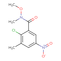 Chemical structure of 2-chloro-N-methoxy-N,3-dimethyl-5-nitrobenzamide - CSSB06972676130