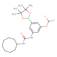 Chemical structure of 1-cyclooctyl-3-[3-(difluoromethoxy)-5-(4,4,5,5-tetramethyl-1,3,2-dioxaborolan-2-yl)phenyl]urea - CSSB21332114592