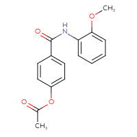 Chemical structure of 4-[(2-methoxyphenyl)carbamoyl]phenyl acetate - CSSB00132454936