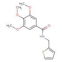 Chemical structure of 3,4,5-trimethoxy-N-[(thiophen-2-yl)methyl]benzamide - CSSB00046159261
