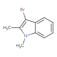 Chemical structure of 3-bromo-1,2-dimethyl-1H-indole - CSSB00010249264