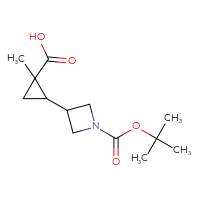 Chemical structure of 2-{1-[(tert-butoxy)carbonyl]azetidin-3-yl}-1-methylcyclopropane-1-carboxylic acid - CSSB00137545281