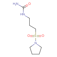 Chemical structure of [3-(pyrrolidine-1-sulfonyl)propyl]urea - CSSB03552707316