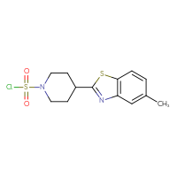 Chemical structure of 4-(5-methyl-1,3-benzothiazol-2-yl)piperidine-1-sulfonyl chloride - CSSB21224775105
