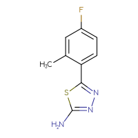 Chemical structure of 5-(4-fluoro-2-methylphenyl)-1,3,4-thiadiazol-2-amine - CSSB00012319061