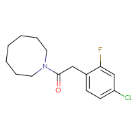 Chemical structure of 1-(azocan-1-yl)-2-(4-chloro-2-fluorophenyl)ethan-1-one - CSSB06418347062