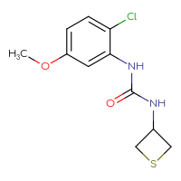 Chemical structure of 1-(2-chloro-5-methoxyphenyl)-3-(thietan-3-yl)urea - CSSB01999139724