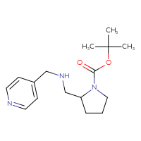 Chemical structure of tert-butyl 2-({[(pyridin-4-yl)methyl]amino}methyl)pyrrolidine-1-carboxylate - CSSB00011911542