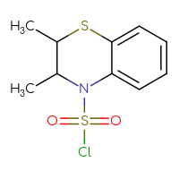 Chemical structure of 2,3-dimethyl-3,4-dihydro-2H-1,4-benzothiazine-4-sulfonyl chloride - CSSB14987122645