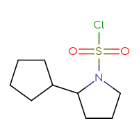 Chemical structure of 2-cyclopentylpyrrolidine-1-sulfonyl chloride - CSSB00011566404