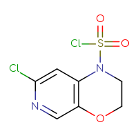 Chemical structure of 7-chloro-1H,2H,3H-pyrido[3,4-b][1,4]oxazine-1-sulfonyl chloride - CSSB14879872461