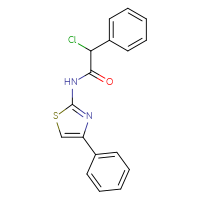 Chemical structure of 2-chloro-2-phenyl-N-(4-phenyl-1,3-thiazol-2-yl)acetamide - CSSB00028099761