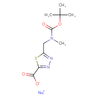 Chemical structure of sodium 5-({[(tert-butoxy)carbonyl](methyl)amino}methyl)-1,3,4-thiadiazole-2-carboxylate - CSSB02495366245