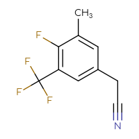 Chemical structure of 2-[4-fluoro-3-methyl-5-(trifluoromethyl)phenyl]acetonitrile - CSSB00010381658