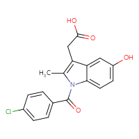 Chemical structure of 2-[1-(4-chlorobenzoyl)-5-hydroxy-2-methyl-1H-indol-3-yl]acetic acid - CSSB00015247584