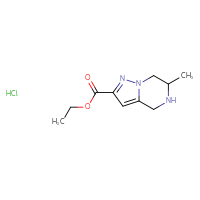 Chemical structure of ethyl 6-methyl-4H,5H,6H,7H-pyrazolo[1,5-a]pyrazine-2-carboxylate hydrochloride - CSSB00025788200