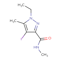 Chemical structure of 1-ethyl-4-iodo-N,5-dimethyl-1H-pyrazole-3-carboxamide - CSSB02268885714