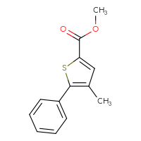 Chemical structure of methyl 4-methyl-5-phenylthiophene-2-carboxylate - CSSB00049501532