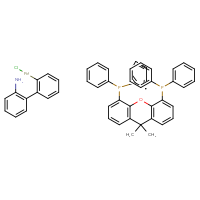 Chemical structure of [5-(diphenylphosphanyl)-9,9-dimethyl-9H-xanthen-4-yl]diphenylphosphane; {2'-amino-[1,1'-biphenyl]-2-yl}(chloro)palladium - CSSB06633787352