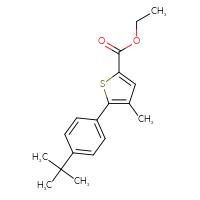 Chemical structure of ethyl 5-(4-tert-butylphenyl)-4-methylthiophene-2-carboxylate - CSSB21253047807