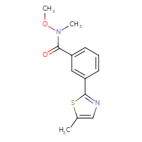 Chemical structure of N-methoxy-N-methyl-3-(5-methyl-1,3-thiazol-2-yl)benzamide - CSSB01395047203