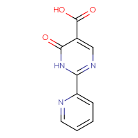 Chemical structure of 6-oxo-2-(pyridin-2-yl)-1,6-dihydropyrimidine-5-carboxylic acid - CSSB00011589402