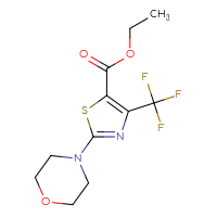 Chemical structure of ethyl 2-(morpholin-4-yl)-4-(trifluoromethyl)-1,3-thiazole-5-carboxylate - CSSB00020612021