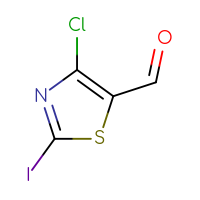 Chemical structure of 4-chloro-2-iodo-1,3-thiazole-5-carbaldehyde - CSSB00116210108