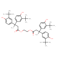 Chemical structure of 2-{[3,3-bis(3-tert-butyl-4-hydroxyphenyl)butanoyl]oxy}ethyl 3,3-bis(3-tert-butyl-4-hydroxyphenyl)butanoate - CSSB02125553466