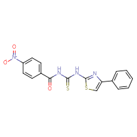 Chemical structure of 1-(4-nitrobenzoyl)-3-(4-phenyl-1,3-thiazol-2-yl)thiourea - CSSB00121706647