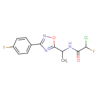 Chemical structure of 2-chloro-2-fluoro-N-{1-[3-(4-fluorophenyl)-1,2,4-oxadiazol-5-yl]ethyl}acetamide - CSSB21332117148