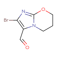 Chemical structure of 2-bromo-5H,6H,7H-imidazo[2,1-b][1,3]oxazine-3-carbaldehyde - CSSB03552263524