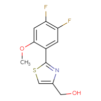 Chemical structure of [2-(4,5-difluoro-2-methoxyphenyl)-1,3-thiazol-4-yl]methanol - CSSB06591543866