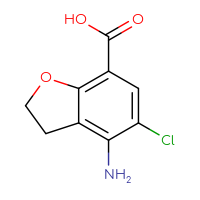 Chemical structure of 4-amino-5-chloro-2,3-dihydro-1-benzofuran-7-carboxylic acid - CSSB00010168147