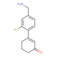 Chemical structure of 3-[4-(aminomethyl)-2-fluorophenyl]cyclohex-2-en-1-one - CSSB06583539791