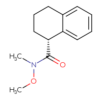 Chemical structure of (1R)-N-methoxy-N-methyl-1,2,3,4-tetrahydronaphthalene-1-carboxamide - CSSB07126123847