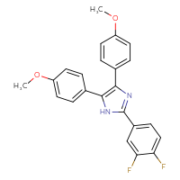 Chemical structure of 2-(3,4-difluorophenyl)-4,5-bis(4-methoxyphenyl)-1H-imidazole - CSSB14823774525