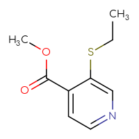 Chemical structure of methyl 3-(ethylsulfanyl)pyridine-4-carboxylate - CSSB02907826881
