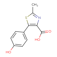 Chemical structure of 5-(4-hydroxyphenyl)-2-methyl-1,3-thiazole-4-carboxylic acid - CSSB00021463112