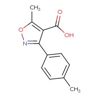 Chemical structure of 5-methyl-3-(4-methylphenyl)-1,2-oxazole-4-carboxylic acid - CSSB00012015892