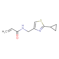 Chemical structure of N-[(2-cyclopropyl-1,3-thiazol-4-yl)methyl]prop-2-enamide - CSSB00024234615