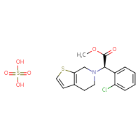 Chemical structure of methyl (2R)-2-(2-chlorophenyl)-2-{4H,5H,6H,7H-thieno[2,3-c]pyridin-6-yl}acetate; sulfuric acid - CSSB00025716164